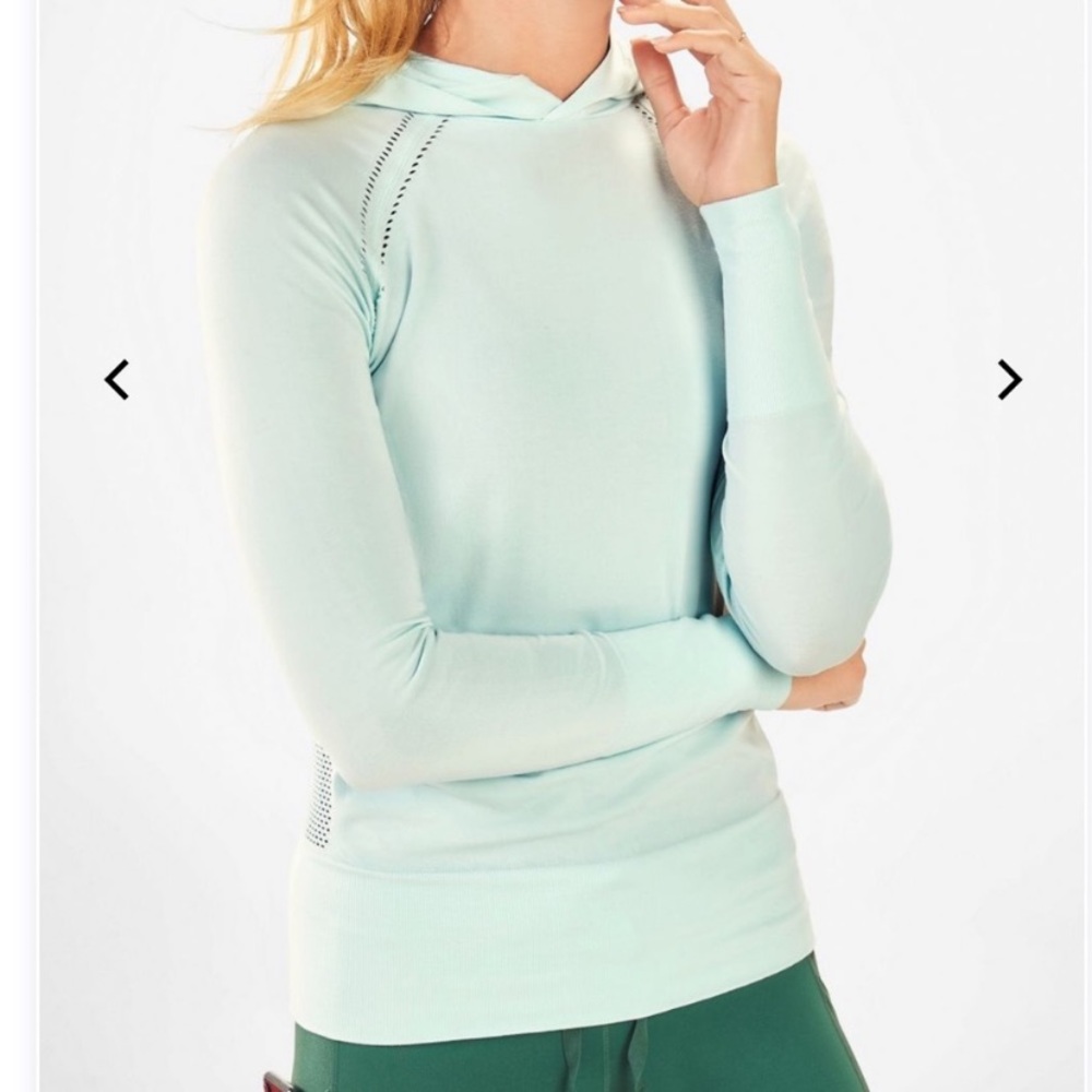 Fabletics mint long sleeve hoodie